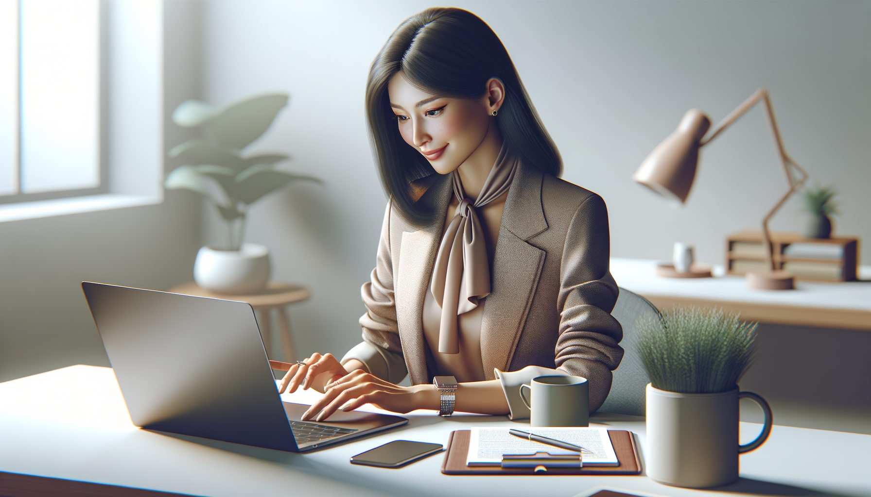 노트북 앞에서 실시간으로 트윗에 답변을 작성하는 30대 여성 고객 지원 마케터